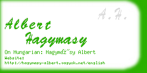 albert hagymasy business card